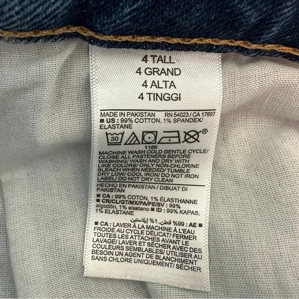 NWT Old Navy Womens 4 Tall High‎ Rise OG Straight Jeans Button Fly stretch New